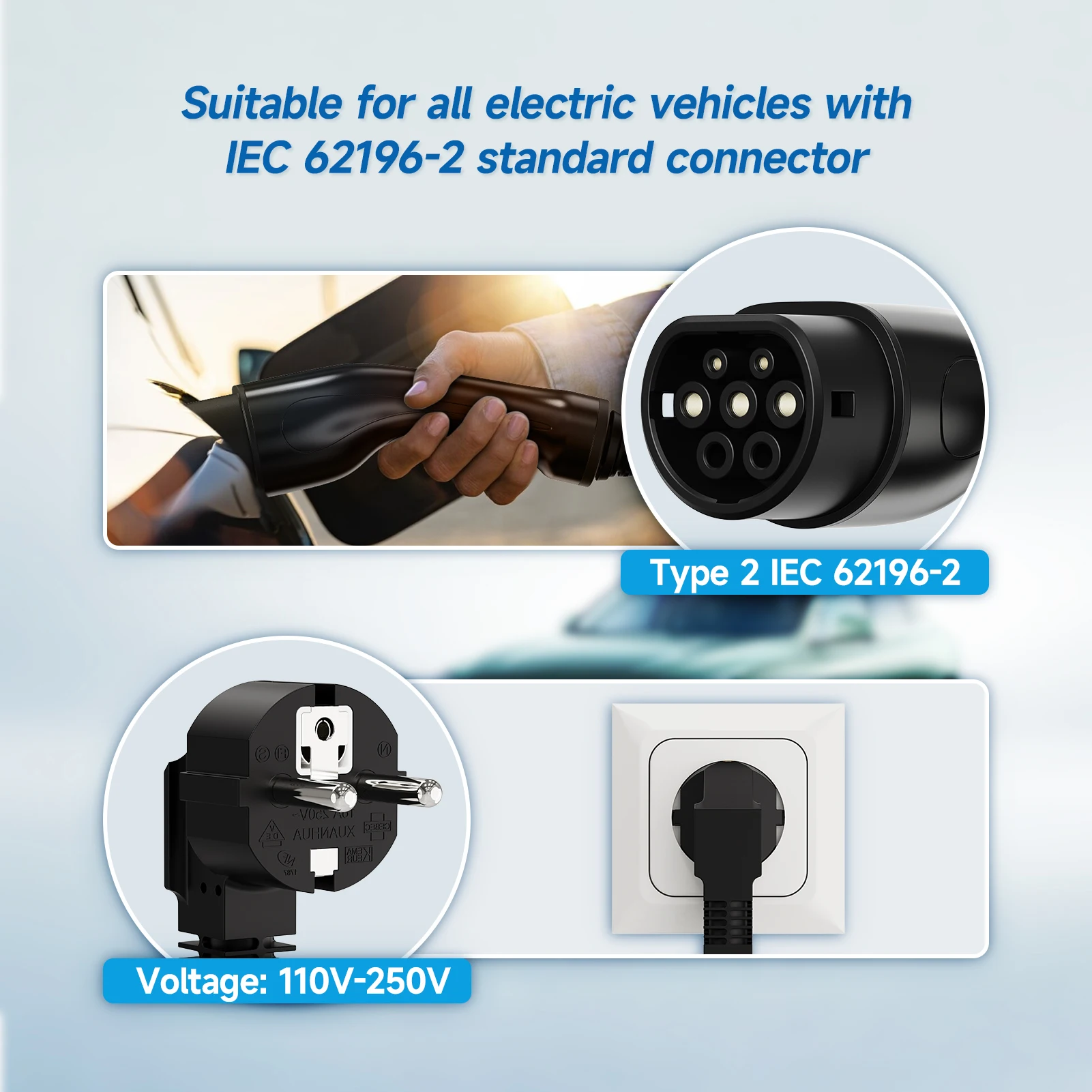 Puppyfc 3.6KW/7KW/11KW Draagba - Type 2 Portable Ev Charger 11Kw Cee recensie en prijs